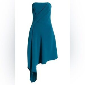 AMSALE  Asymmetric Strapless Cocktail Dress
